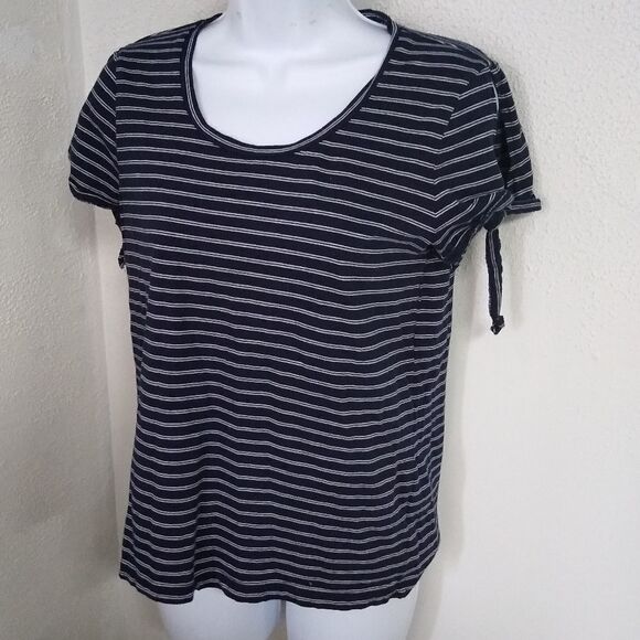 J Crew Striped Tie-Shoulder T-shirt - Picture 3 of 10